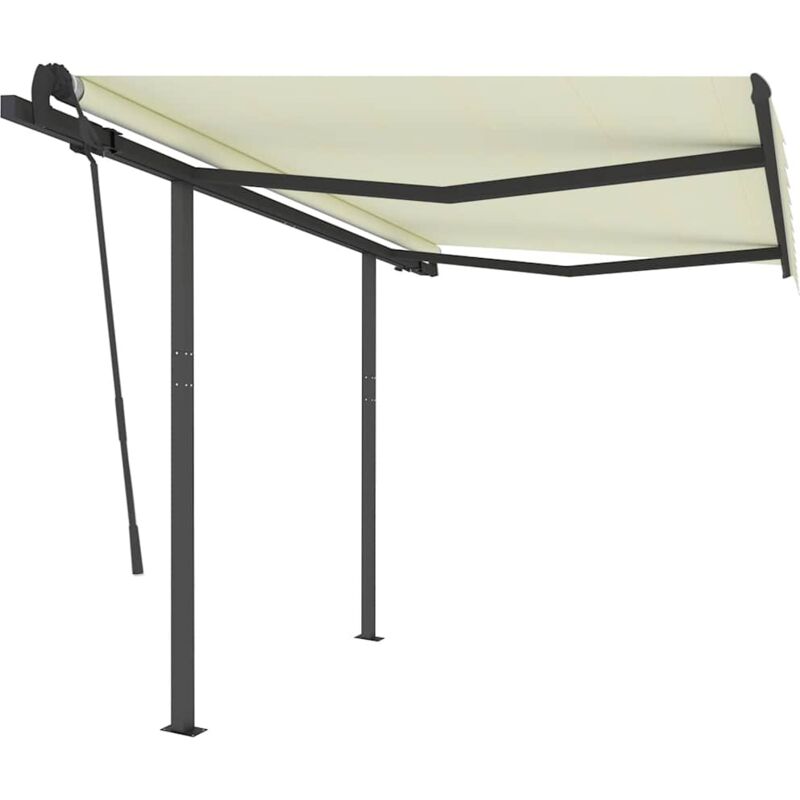 

Toldo automático retráctil con postes color crema 3x2,5 m - Crema - Vidaxl