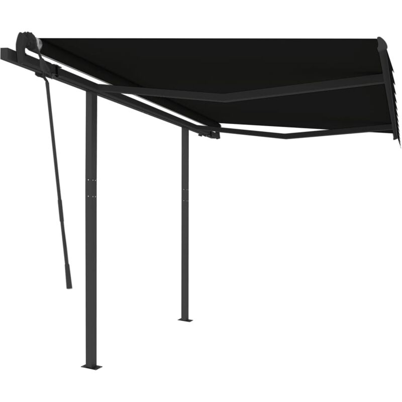 

Toldo automático retráctil con postes gris antracita 3x2,5 m - Antracita - Vidaxl