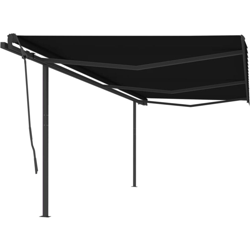 

Toldo automático retráctil con postes gris antracita 6x3,5 m - Antracita - Vidaxl