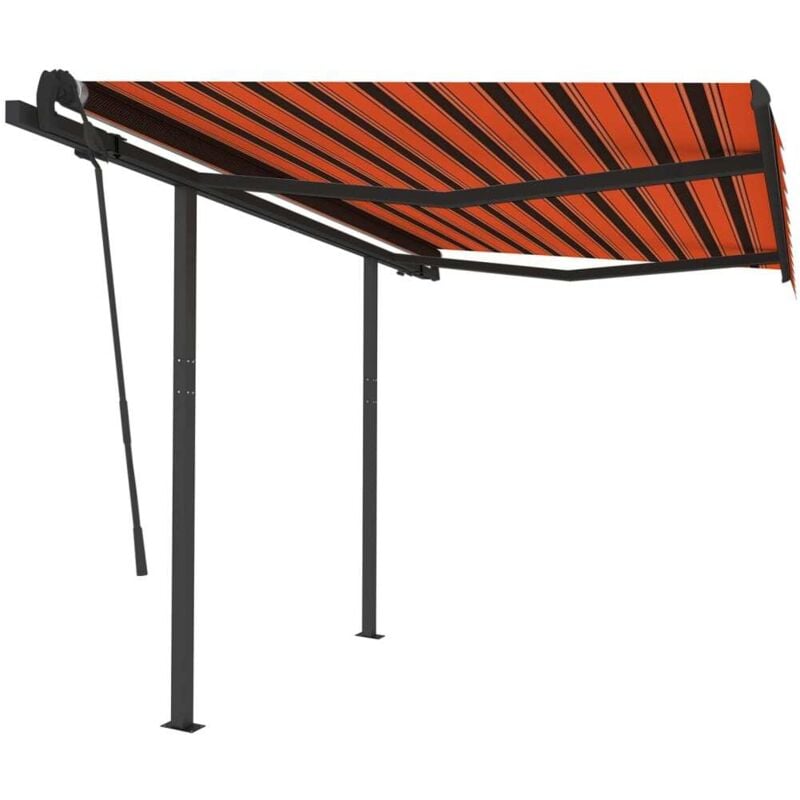 

Toldo automático retráctil con postes naranja y marrón 3x2,5 m - Naranja - Vidaxl