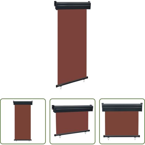 vidaXL Toldo automático -  Toldo lateral de balcón marrón 85x250 cm