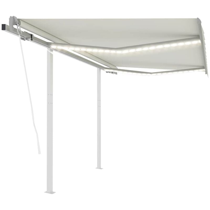 

Toldo automático con LED sensor de viento crema 3x2,5 m - Crema - Vidaxl