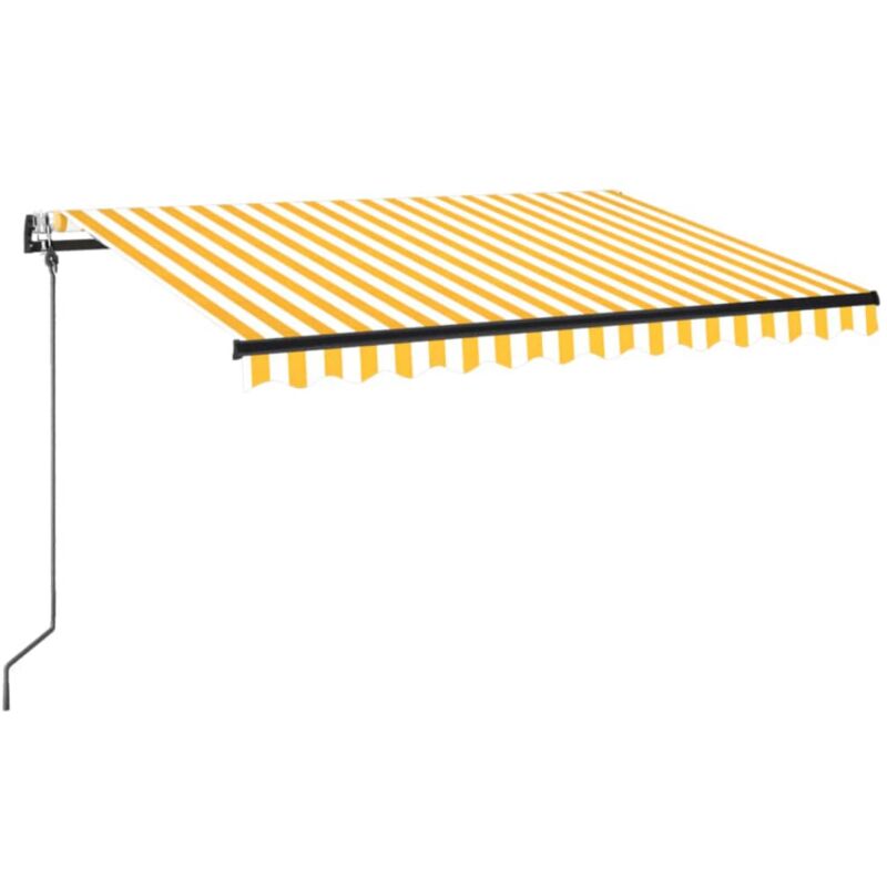 

Toldo automático LED sensor de viento amarillo blanco 350x250cm - Amarillo - Vidaxl