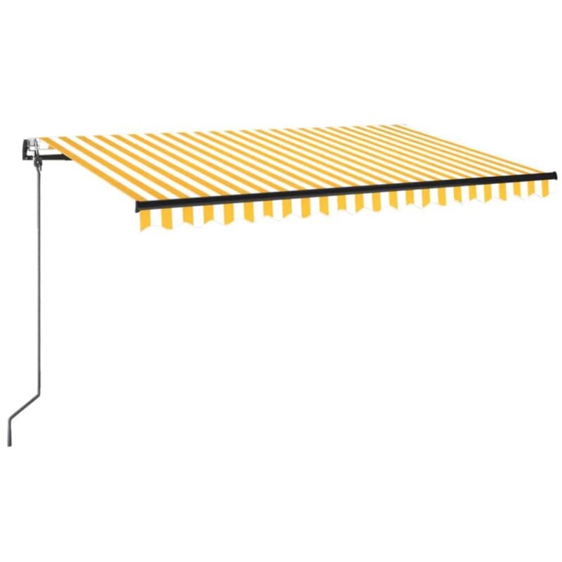 

Toldo automático LED sensor de viento amarillo blanco 400x350cm - Amarillo - Vidaxl