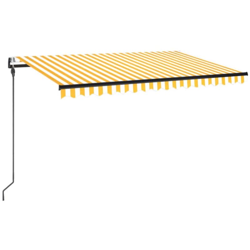 

Toldo automático LED sensor de viento amarillo blanco 450x300cm - Amarillo - Vidaxl
