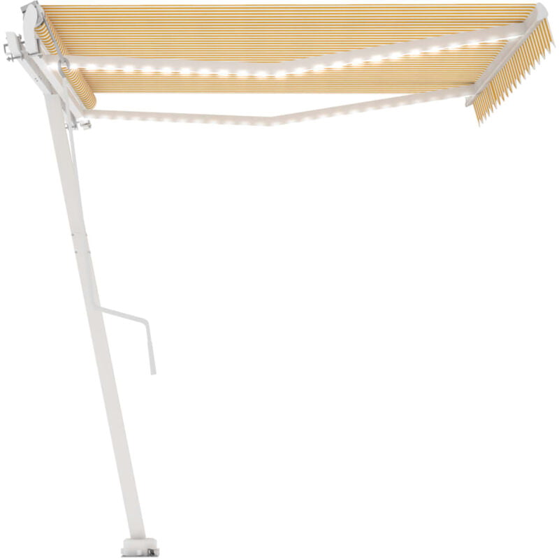 

Toldo automático LED sensor de viento amarillo blanco 450x300cm - Amarillo - Vidaxl