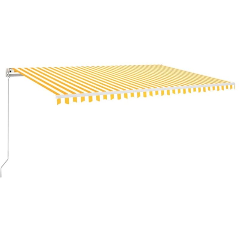 

Toldo automático LED sensor de viento amarillo blanco 500x350cm - Amarillo - Vidaxl
