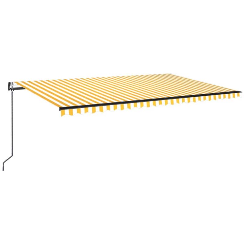 

Toldo automático LED sensor de viento amarillo blanco 500x350cm - Amarillo - Vidaxl