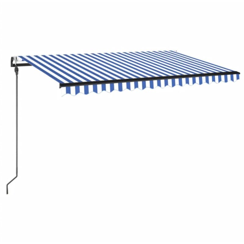 

Toldo automático LED sensor de viento azul y blanco 400x300 cm - Azul - Vidaxl
