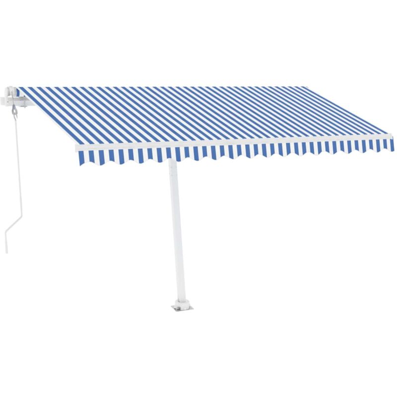 

Toldo automático LED sensor de viento azul y blanco 400x300 cm - Azul - Vidaxl