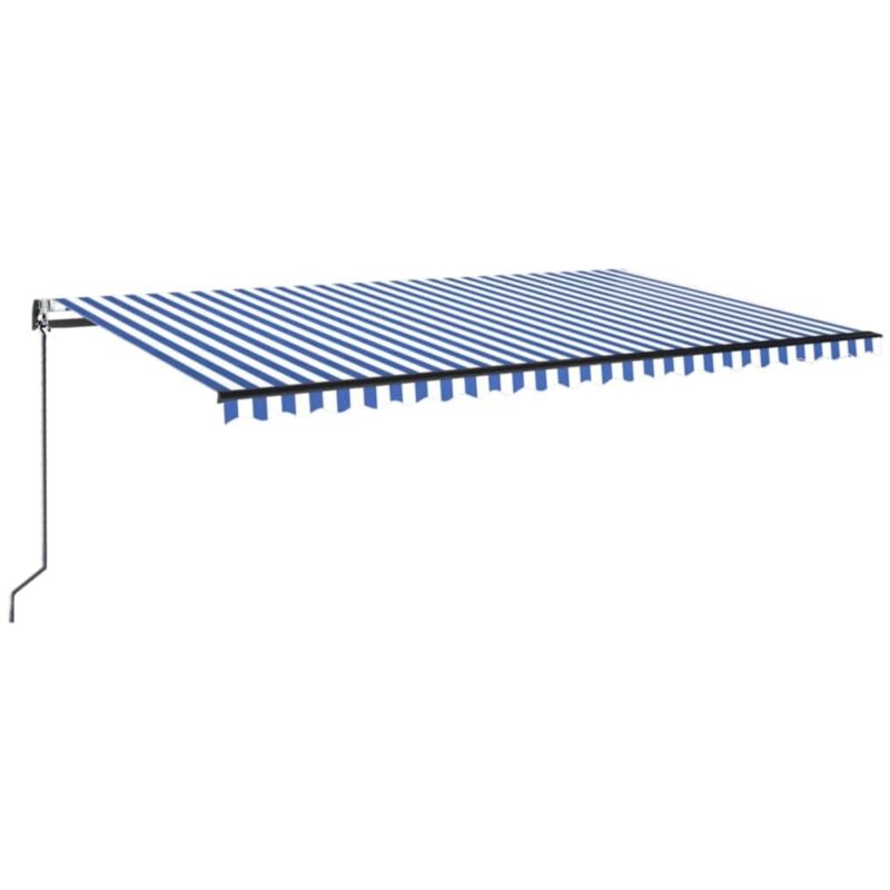 

vidaXL Toldo automático LED sensor de viento azul y blanco 500x350 cm - Azul