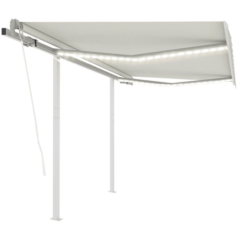 

Toldo automático LED sensor de viento crema 3,5x2,5 m - Crema - Vidaxl