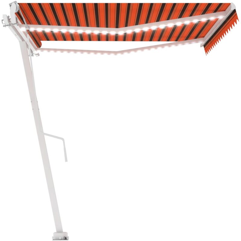 

Toldo automático LED sensor de viento naranja marrón 450x300 cm - Naranja - Vidaxl