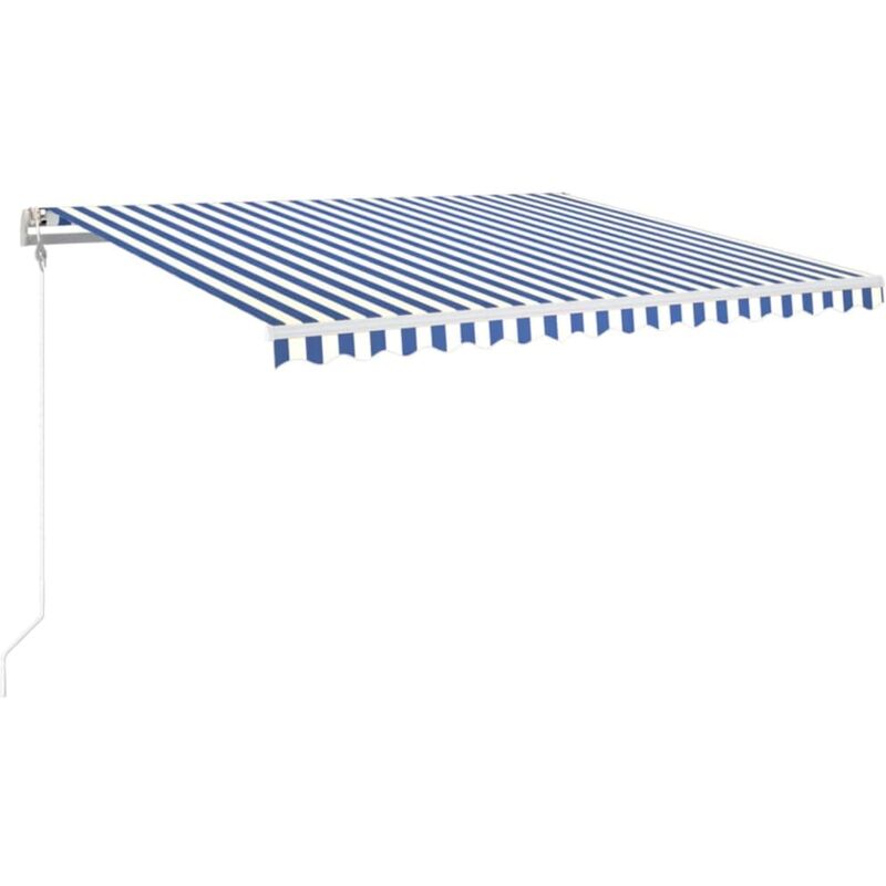 

Toldo automático LED y sensor de viento azul blanco 400x350 cm - Azul - Vidaxl