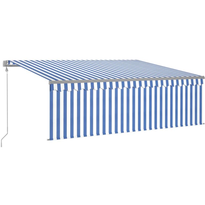 

Toldo automático persiana LED sensor de viento azul blanco 4x3m - Azul - Vidaxl