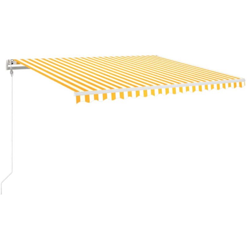 

vidaXL Toldo automático retráctil amarillo y blanco 450x350 cm - Amarillo