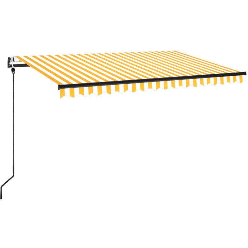 

Toldo automático retráctil amarillo y blanco 450x350 cm - Amarillo - Vidaxl