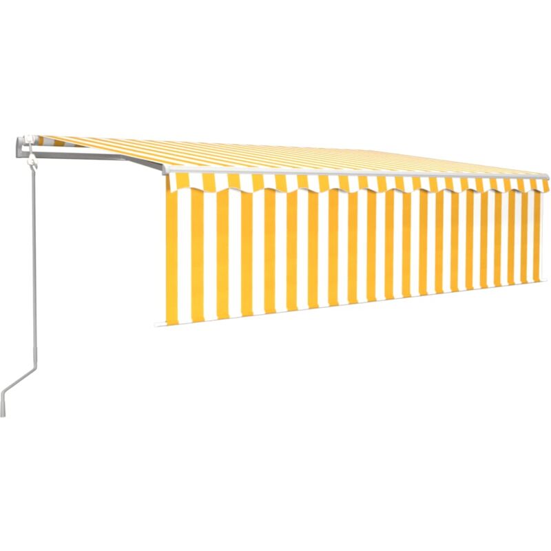

Toldo automático retráctil con persiana 5x3 m amarillo y blanco - Amarillo - Vidaxl