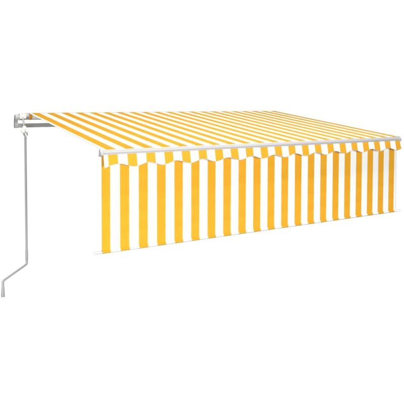 

Toldo automático retráctil con persiana 6x3 m amarillo y blanco - Amarillo - Vidaxl