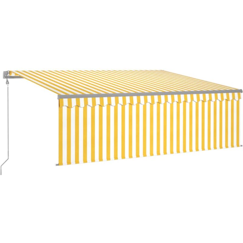 

Toldo automático retráctil con persiana amarillo y blanco 4x3 m - Amarillo - Vidaxl