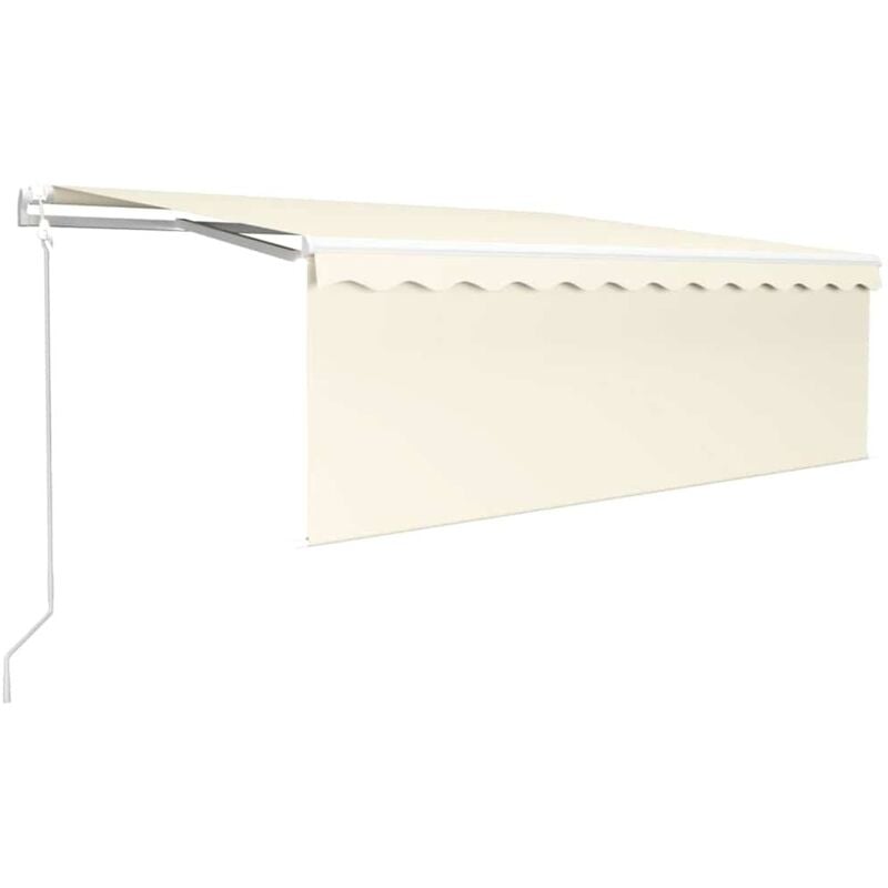 

Toldo automático retráctil con persiana color crema 4x3 m - Crema - Vidaxl