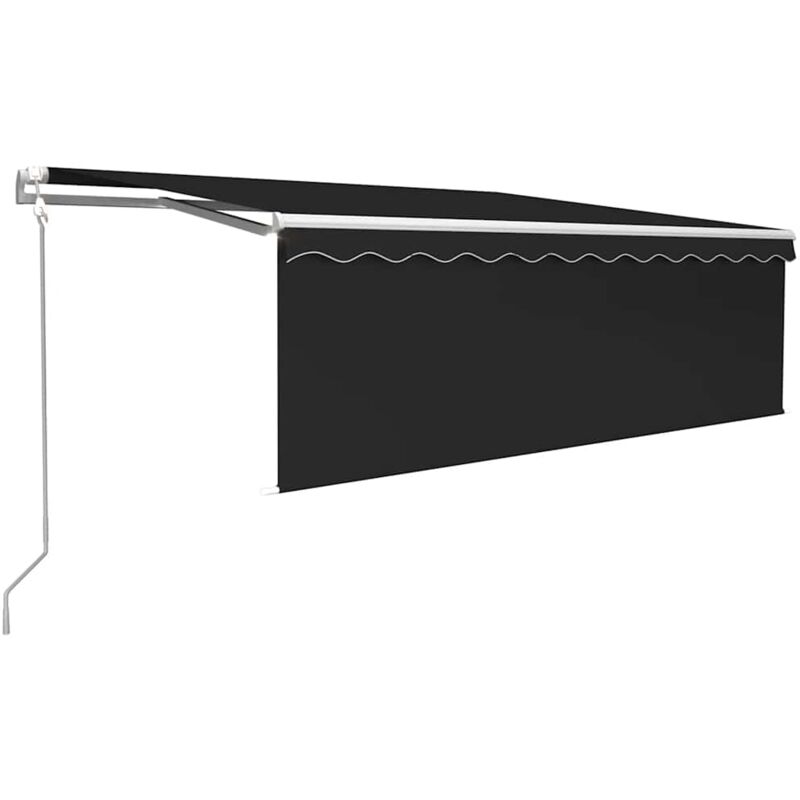 

Toldo automático retráctil con persiana gris antracita 4x3 m - Antracita - Vidaxl
