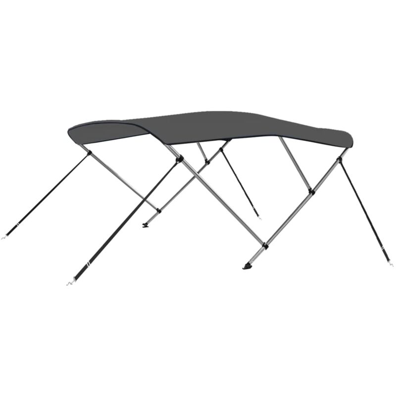 

vidaXL Toldo Bimini de 3 arcos gris antracita 183x160x137 cm