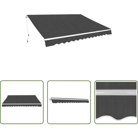 vidaXL Toldo de aluminio -  Toldo plegable de operación manual 500 cm antracita