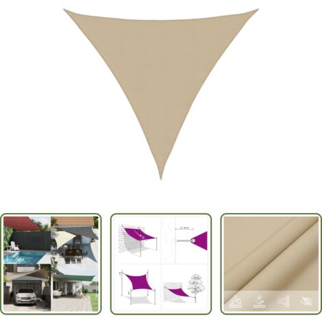 vidaXL Toldo de jardín -  Toldo de vela triangular tela Oxford beige 3,6x3,6x3,6 m