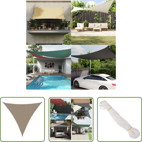 vidaXL Toldo de jardín -  Toldo de vela triangular tela Oxford gris taupe 3,6x3,6x3,6 m