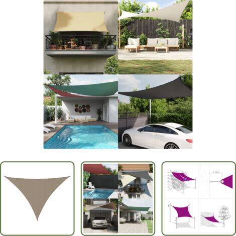 vidaXL Toldo de jardín -  Toldo de vela triangular tela Oxford gris taupe 3x4x5 m