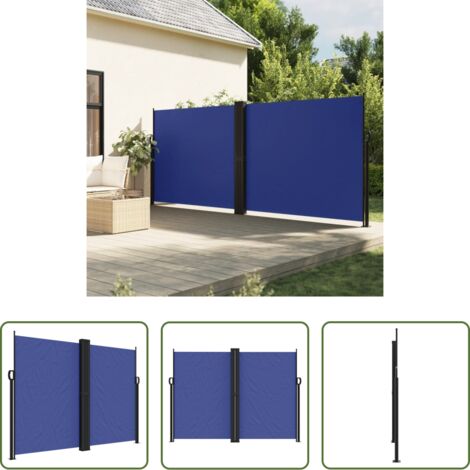 vidaXL Toldo de jardín -  Toldo lateral retráctil azul 180x1000 cm