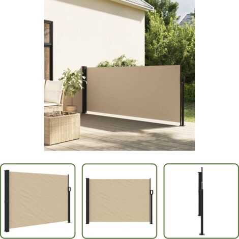vidaXL Toldo de jardín -  Toldo lateral retráctil beige 140x300 cm