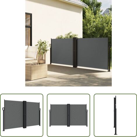 vidaXL Toldo de jardín -  Toldo lateral retráctil gris antracita 140x1200 cm