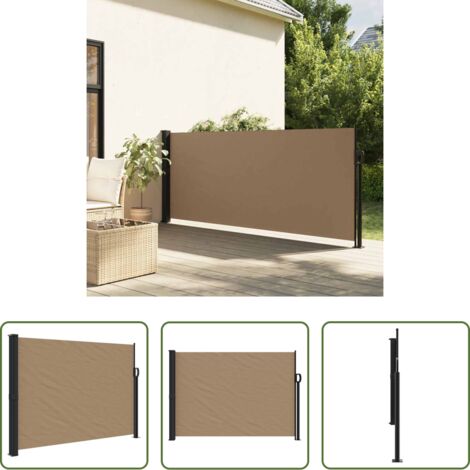 vidaXL Toldo de jardín -  Toldo lateral retráctil gris taupe 140x300 cm