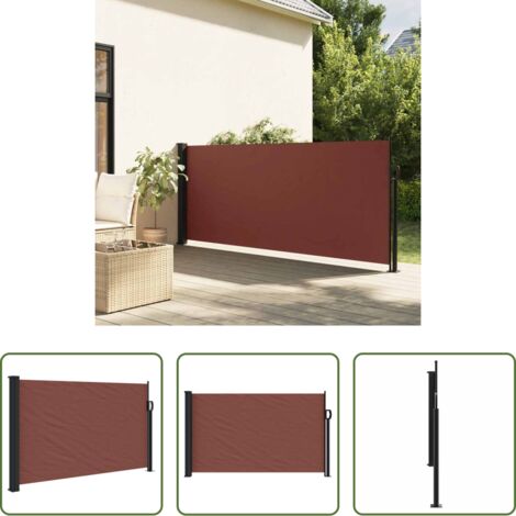 vidaXL Toldo de jardín -  Toldo lateral retráctil marrón 120x500 cm