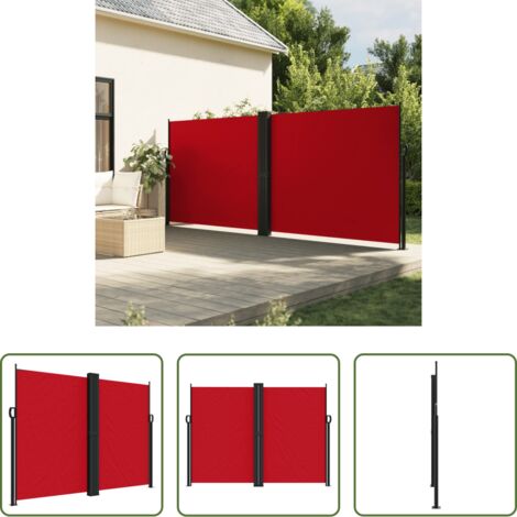 vidaXL Toldo de jardín -  Toldo lateral retráctil rojo 180x1000 cm