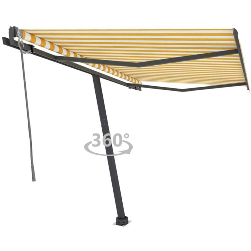 

Toldo de pie automático amarillo y blanco 300x250 cm - Amarillo - Vidaxl