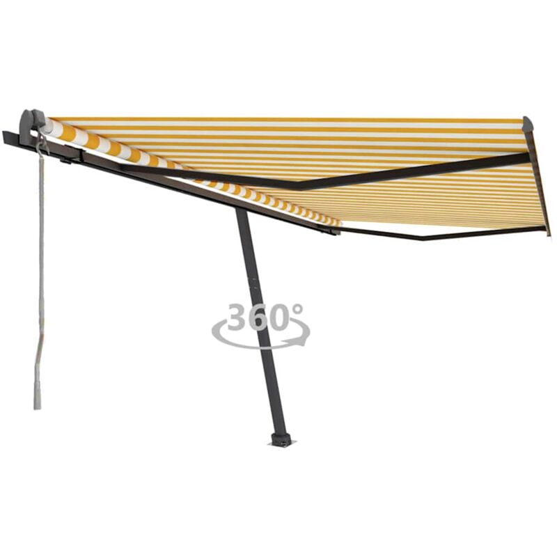 

Toldo de pie automático amarillo y blanco 400x300 cm - Amarillo - Vidaxl