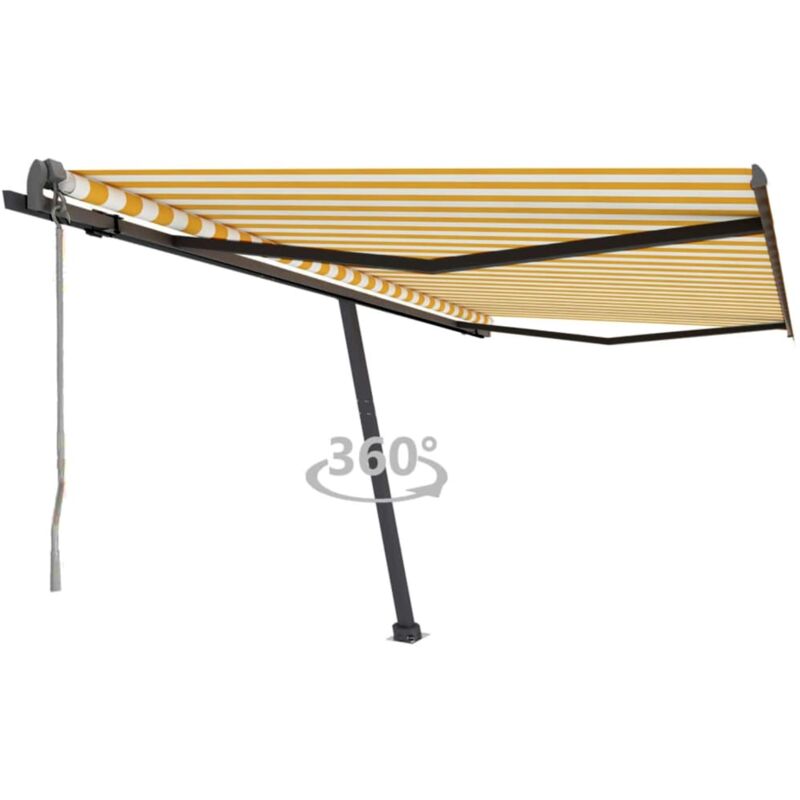 

Toldo de pie automático amarillo y blanco 450x300 cm - Amarillo - Vidaxl