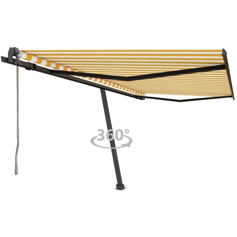 

Toldo de pie automático amarillo y blanco 450x350 cm - Amarillo - Vidaxl