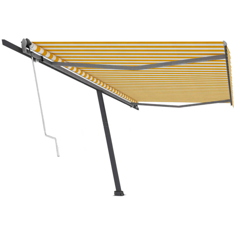 

Toldo de pie automático amarillo y blanco 500x300 cm - Amarillo - Vidaxl