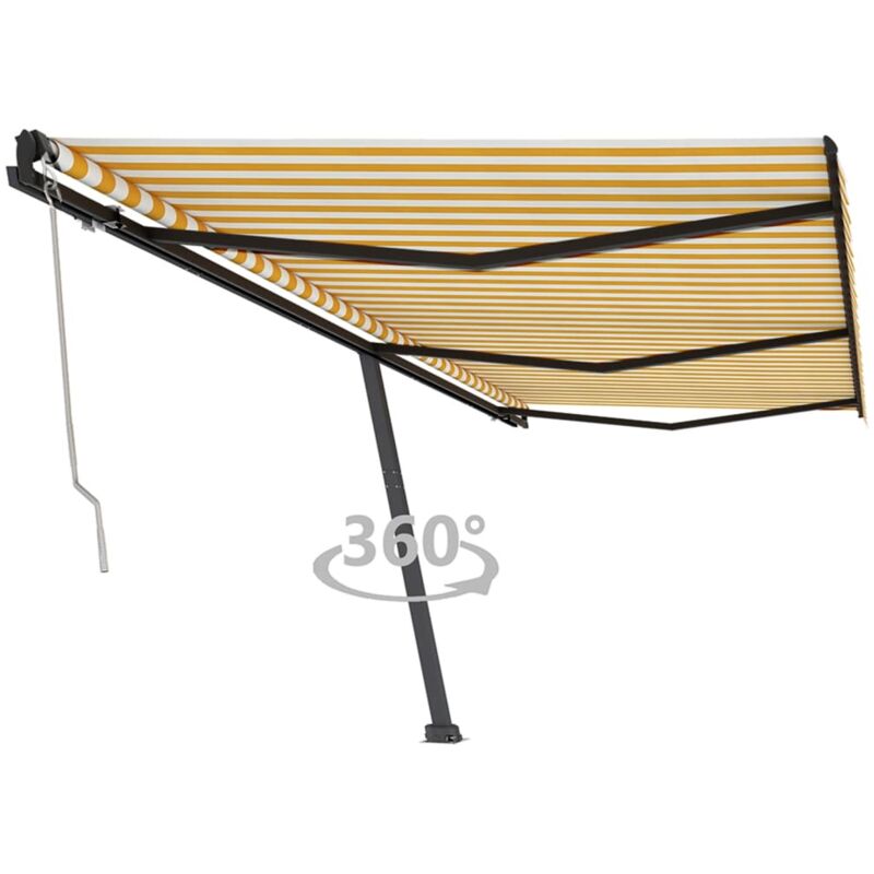 

Toldo de pie automático amarillo y blanco 600x350 cm - Amarillo - Vidaxl