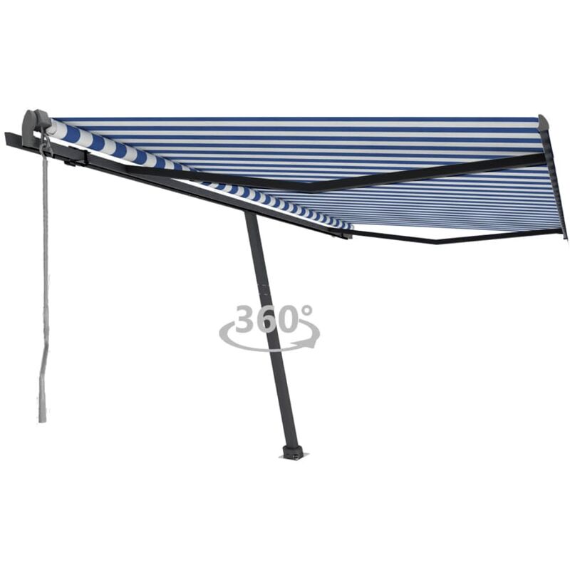 

Toldo de pie automático azul y blanco 450x300 cm - Azul - Vidaxl