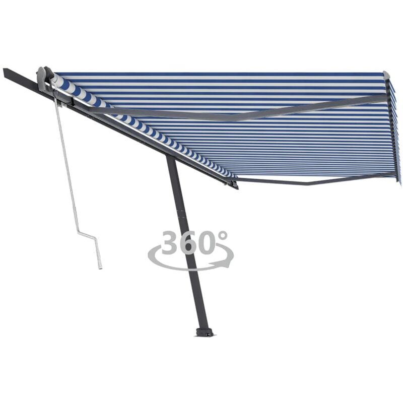 

Toldo de pie automático azul y blanco 500x300 cm - Azul - Vidaxl