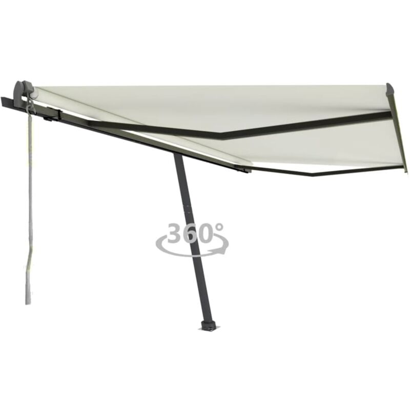 

vidaXL Toldo de pie automático color crema 400x350 cm - Crema