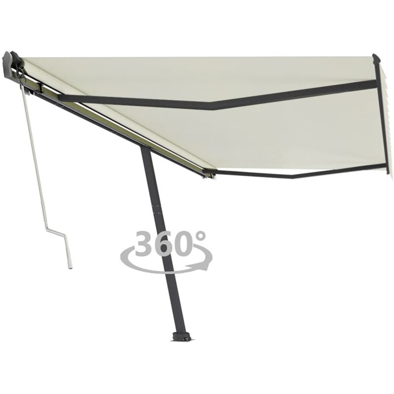 

vidaXL Toldo de pie automático color crema 500x350 cm - Crema