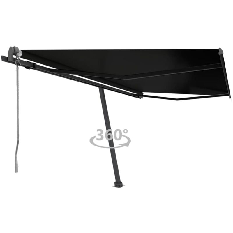

Toldo de pie automático gris antracita 400x350 cm - Antracita - Vidaxl