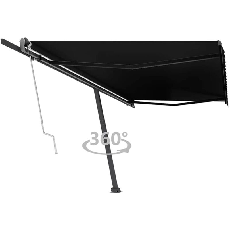 

Toldo de pie automático gris antracita 500x300 cm - Antracita - Vidaxl