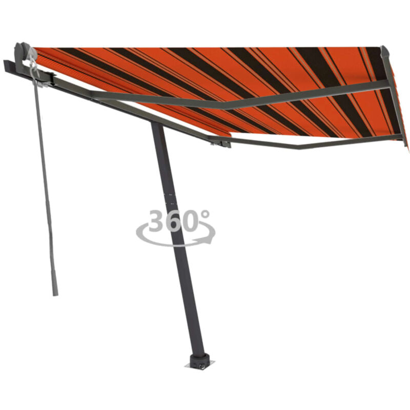 

Toldo de pie automático naranja y marrón 300x250 cm - Naranja - Vidaxl